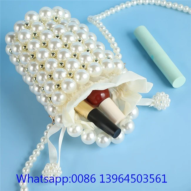 Small Pearl Handmade Crossbody Evening Bag